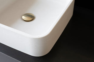 Modern rectangular concrete bathroom sink