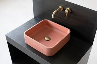 Modern rectangular concrete bathroom sink
