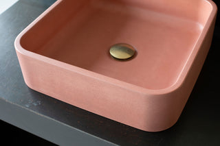 Modern rectangular concrete bathroom sink