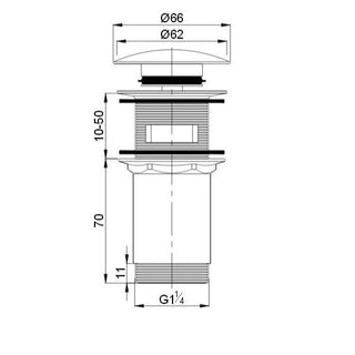 Système de drainage pour lavabo \N noir mat